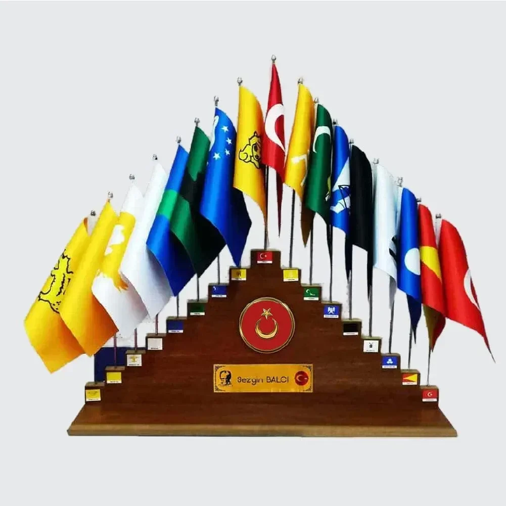 17'li Türk Devletleri Kaideli Bayrak Seti — Bayrak & Flama