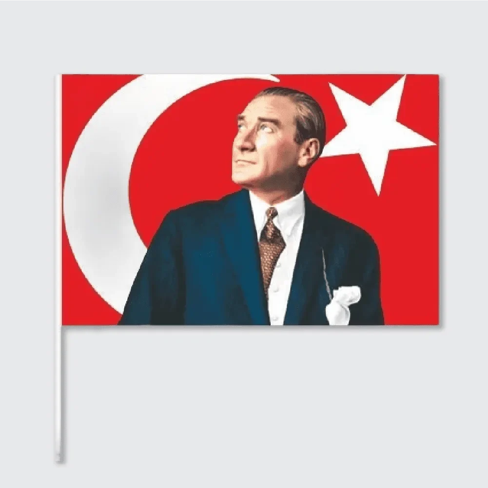 Atatürklü Türk Bayrağı ( Sopalı ) — Bayrak & Flama