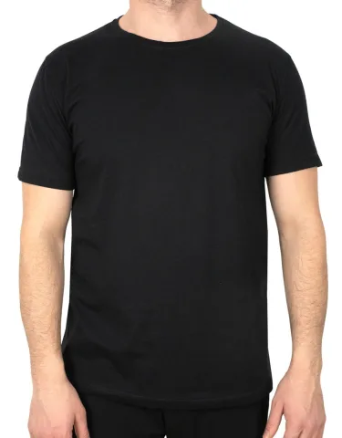 Basic Bisiklet Yaka Tişört — 1. Kalite — Siyah / S