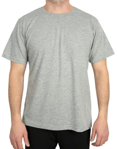 Basic Bisiklet Yaka Tişört — 1. Kalite — Gri / S