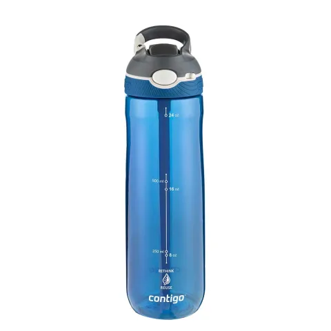 Contigo Ashland Tren Tek El Bas İç Kapaklı Su Matarası 720ml — Mavi