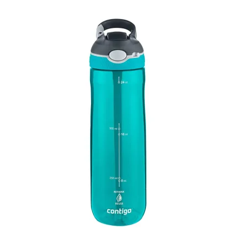 Contigo Ashland Tren Tek El Bas İç Kapaklı Su Matarası 720ml — Turkuaz