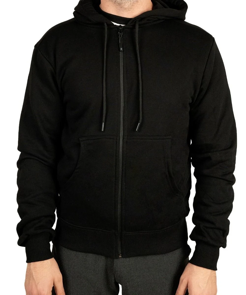 Fermuarlı Kapüşonlu Sweatshirt — 3 İplik Şardonsuz