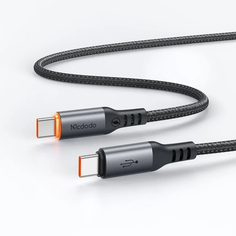 Mcdodo CA-2040 Type-c Type-c 100W PD Hızlı  E-Marker Çipli Örgü Poweroff Kablo 1.2m Siyah