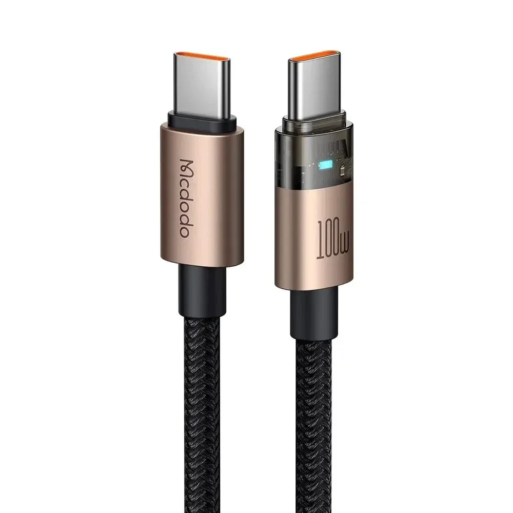 Mcdodo CA-5581 Type-c to Type-c 100w 1.2m Led Işıklı Şeffaf Kablo