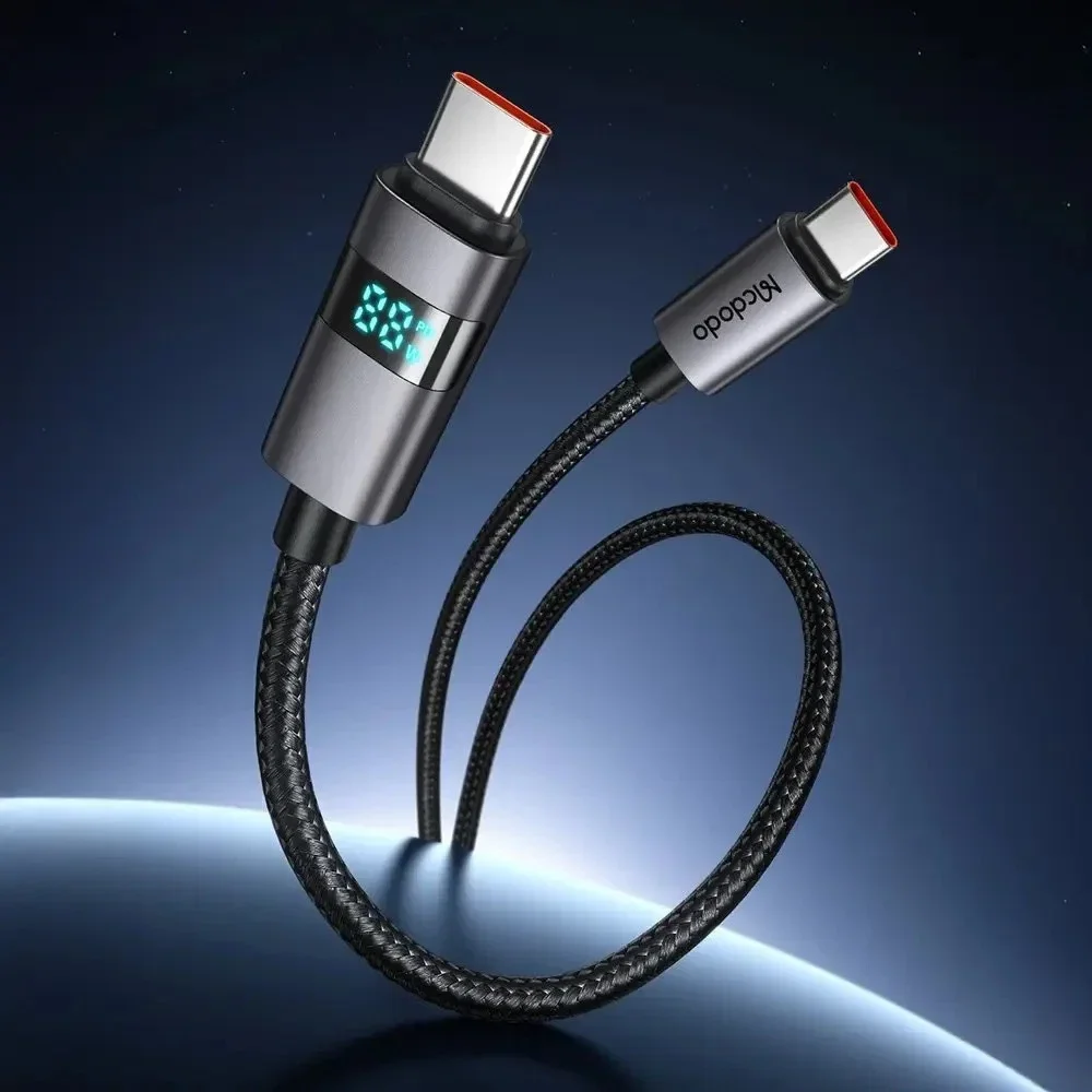 Mcdodo CA-5610 100w Type-c to Type-c Kablo Yatay Led Ekranlı Siyah