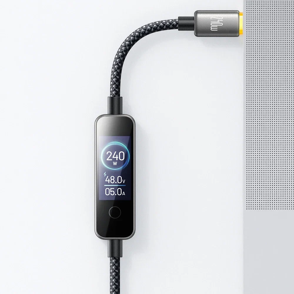 Mcdodo CA-8750 240W Type-C To Type-C TFT Ekranlı Şarj Kablosu 1.2m Siyah