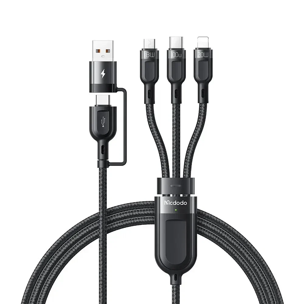 Mcdodo CA-8800 2 In 3 100w USB-A/C - Lightning+micro+type-c Süper Hızlı Şarj Ve Veri Kablosu 1.2m