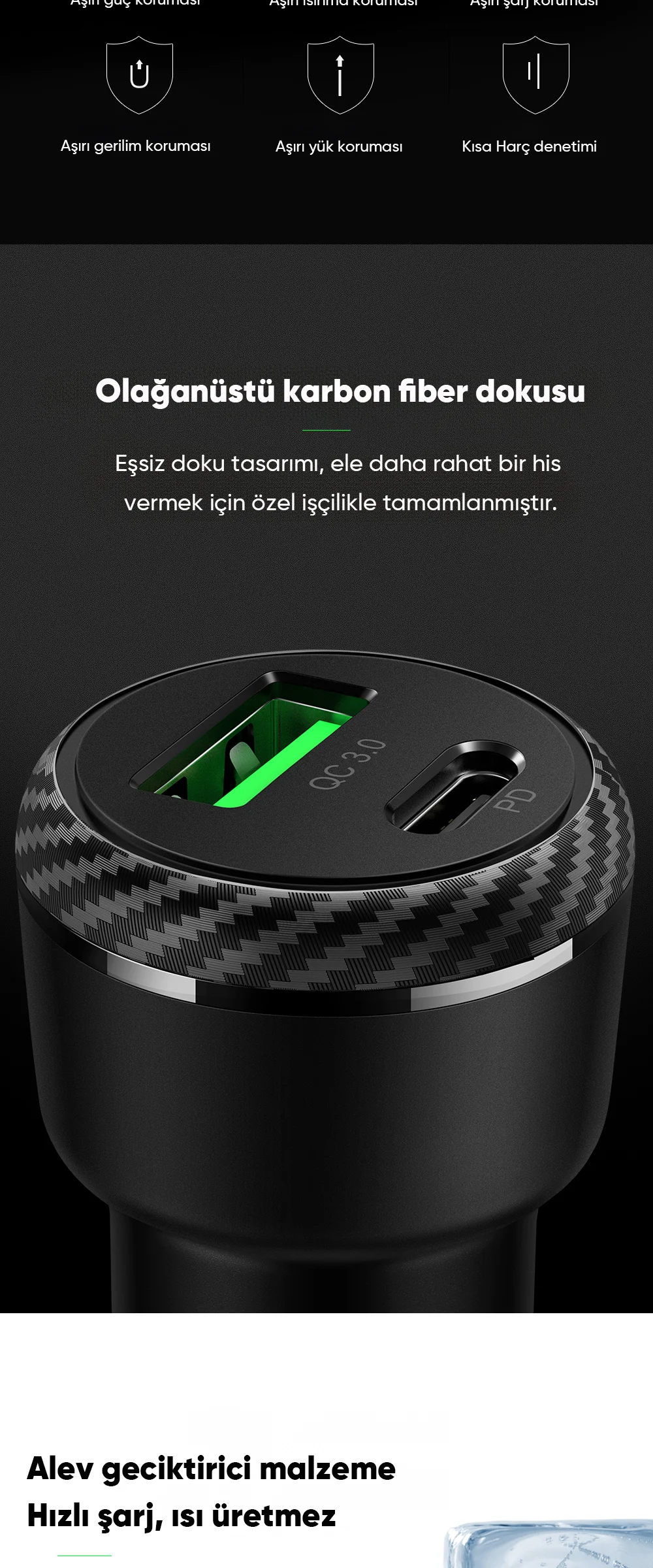 Mcdodo CC-5970 36w Pd+qc 3.0 1xtype-c 1xusb Girişli Araç Çakmak Şarj - Siyah ürün afişi · bölüm 4