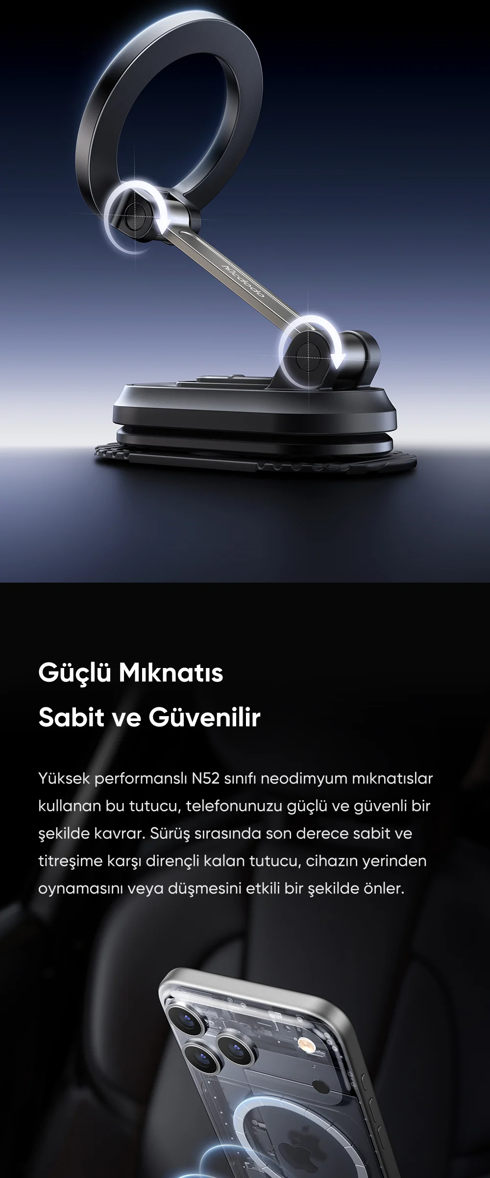 Mcdodo CM-6240 Manyetik Araç İçi Tutucu ürün afişi · bölüm 2