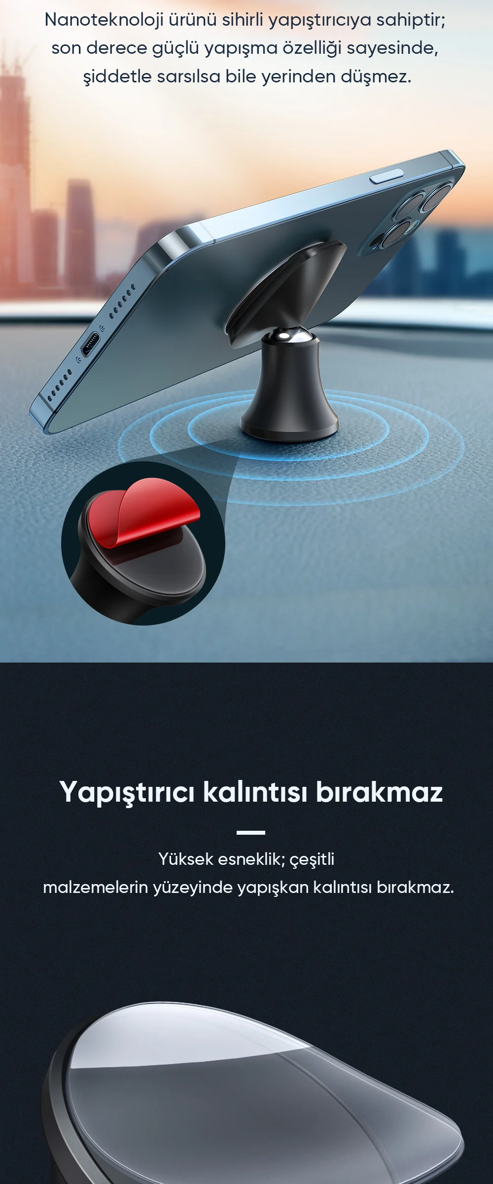 Mcdodo CM-8490 360° Dönebilen Magnetic Araç Tutucu Siyah ürün afişi · bölüm 4