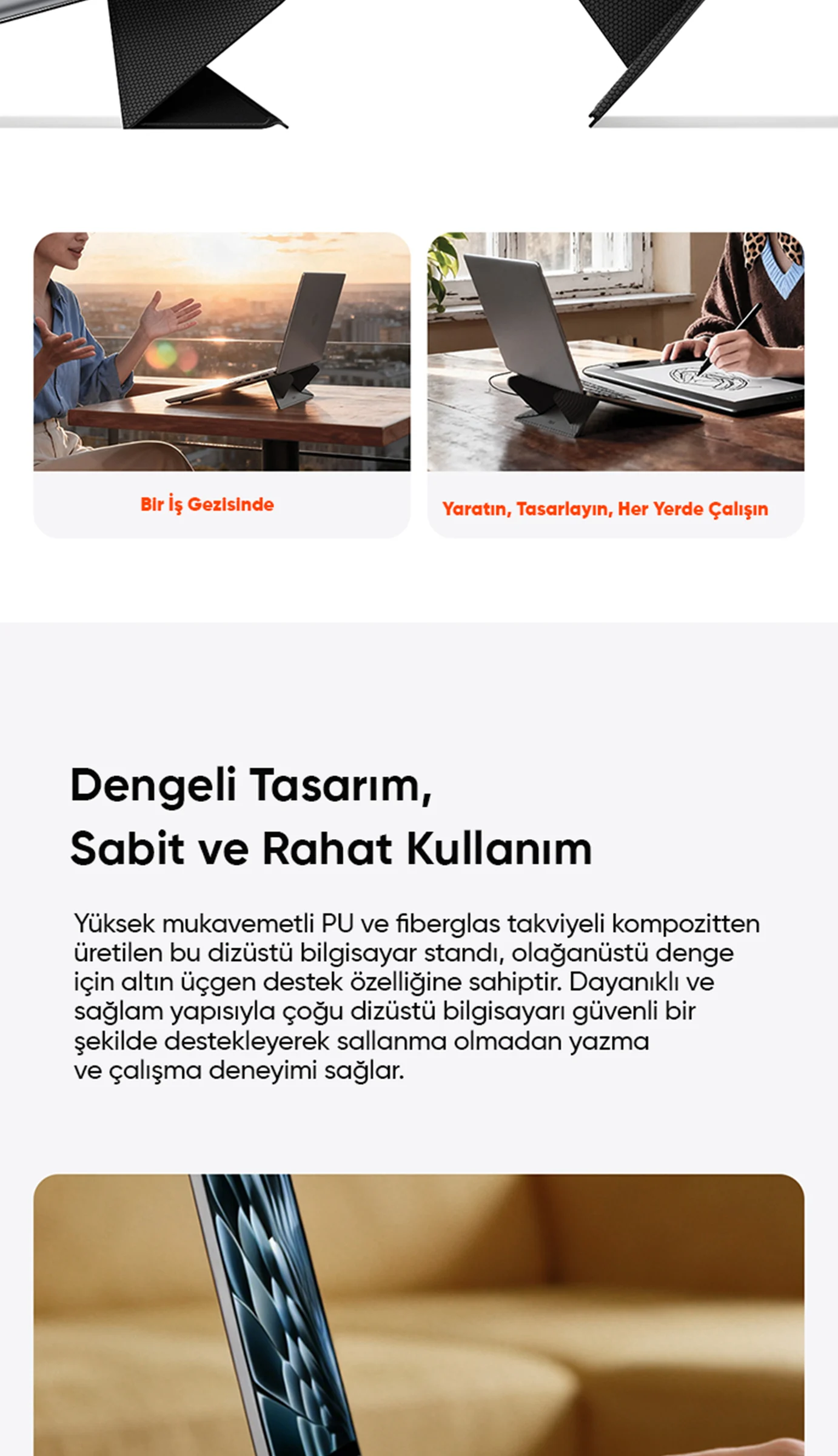 Mcdodo FS-2510 Taşınabilir Yapışkanlı Laptop Standı ürün afişi · bölüm 4