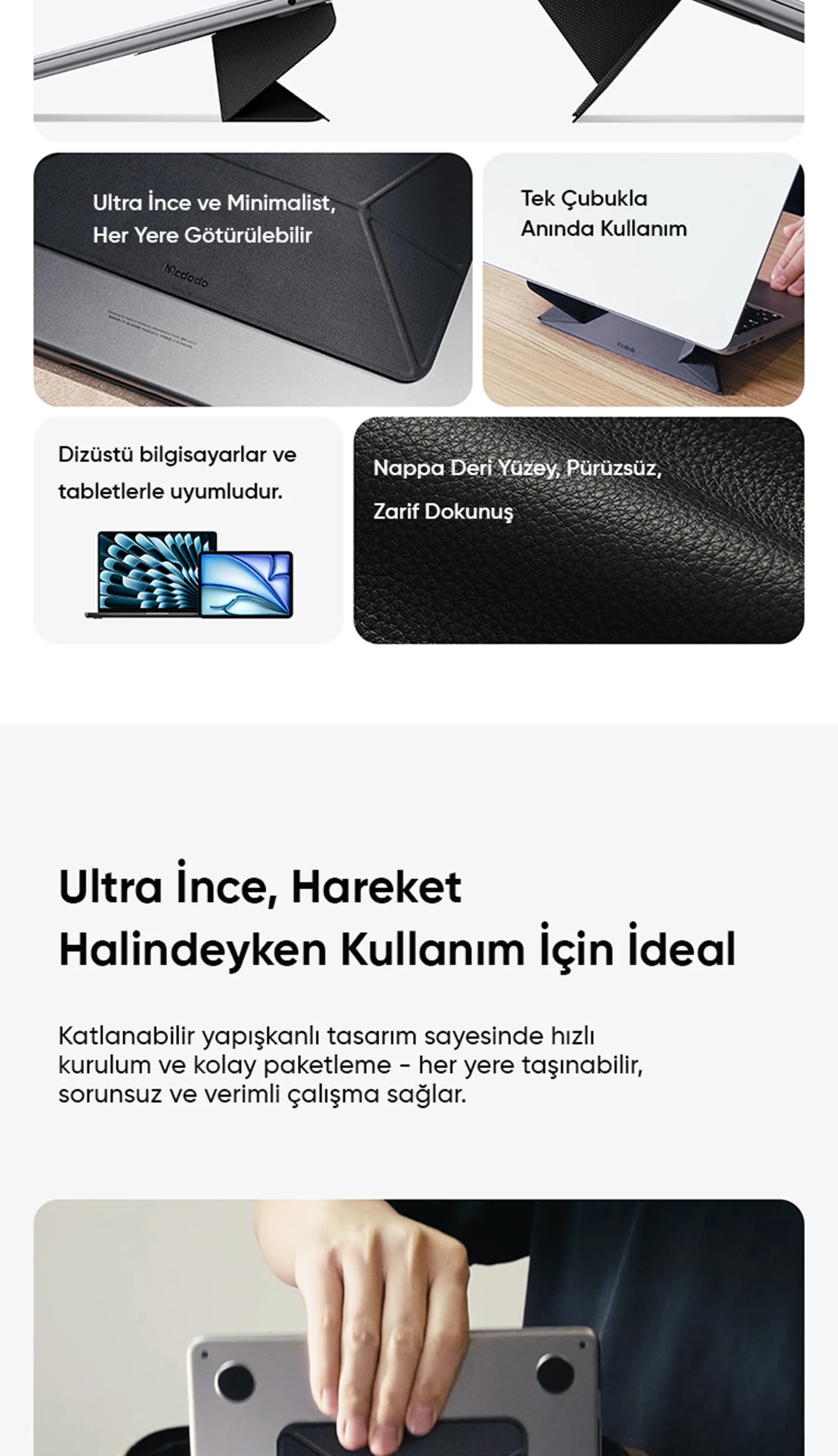 Mcdodo FS-2510 Taşınabilir Yapışkanlı Laptop Standı ürün afişi · bölüm 2