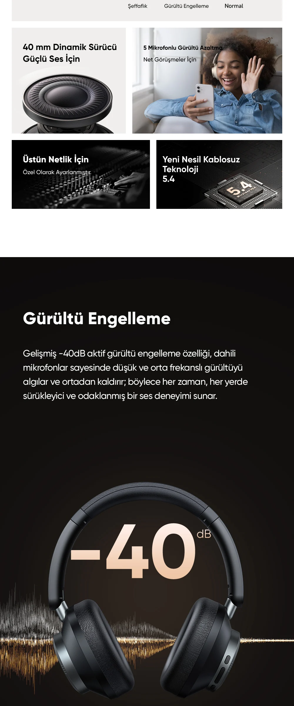 Mcdodo HP-5821 T03 Serisi Anc Doubly-fed Bluetooth Kulak Üstü Kulaklık Beyaz ürün afişi · bölüm 2