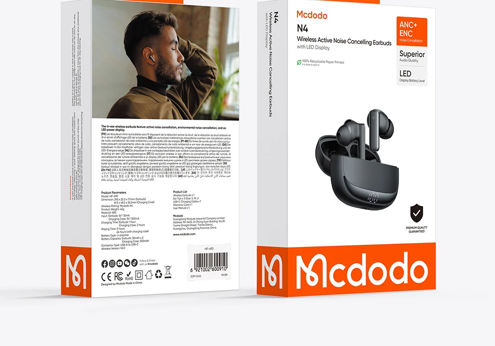 Mcdodo HP-6901 N4 Serisi ANC Aktif Gürültü Engelleyici  LED Ekranlı Kablosuz Kulaklık ürün afişi · bölüm 5