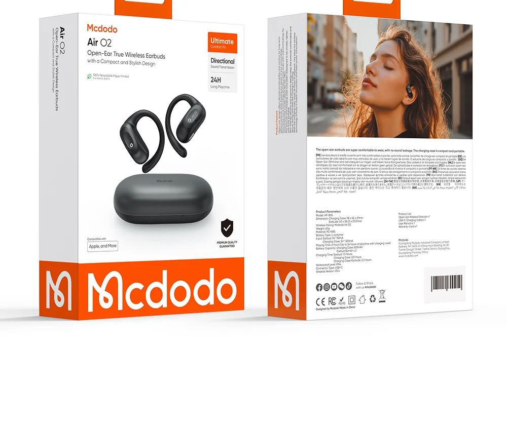 Mcdodo HP-8051 Air O2 Serisi Ows Bluetooth Kulaklık Beyaz ürün afişi · bölüm 6