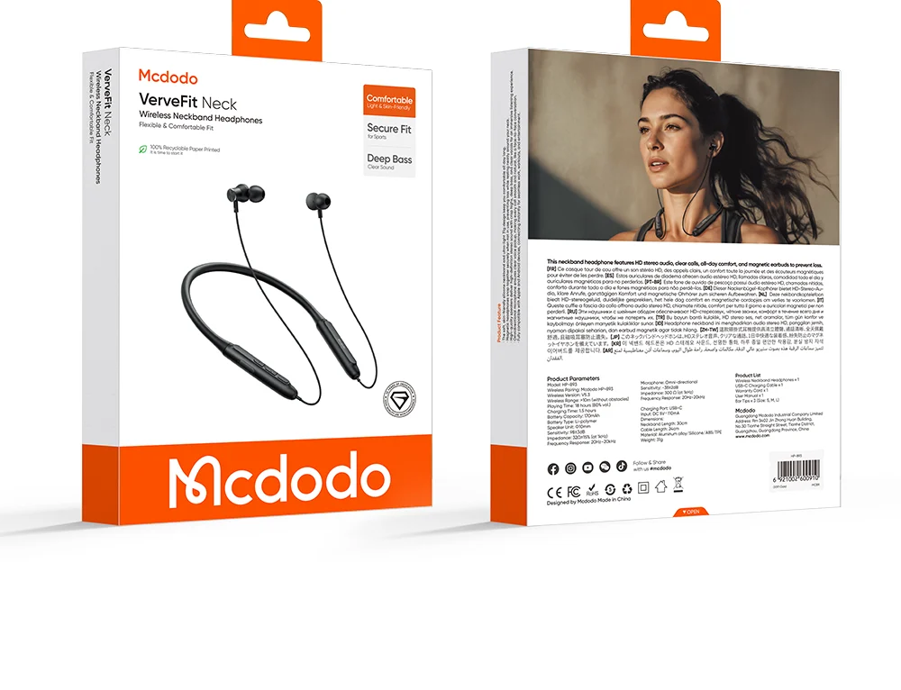 Mcdodo HP-8930 Bluetooth 5.3 Boyun Askılı Kablosuz Kulaklık Siyah ürün afişi · bölüm 6