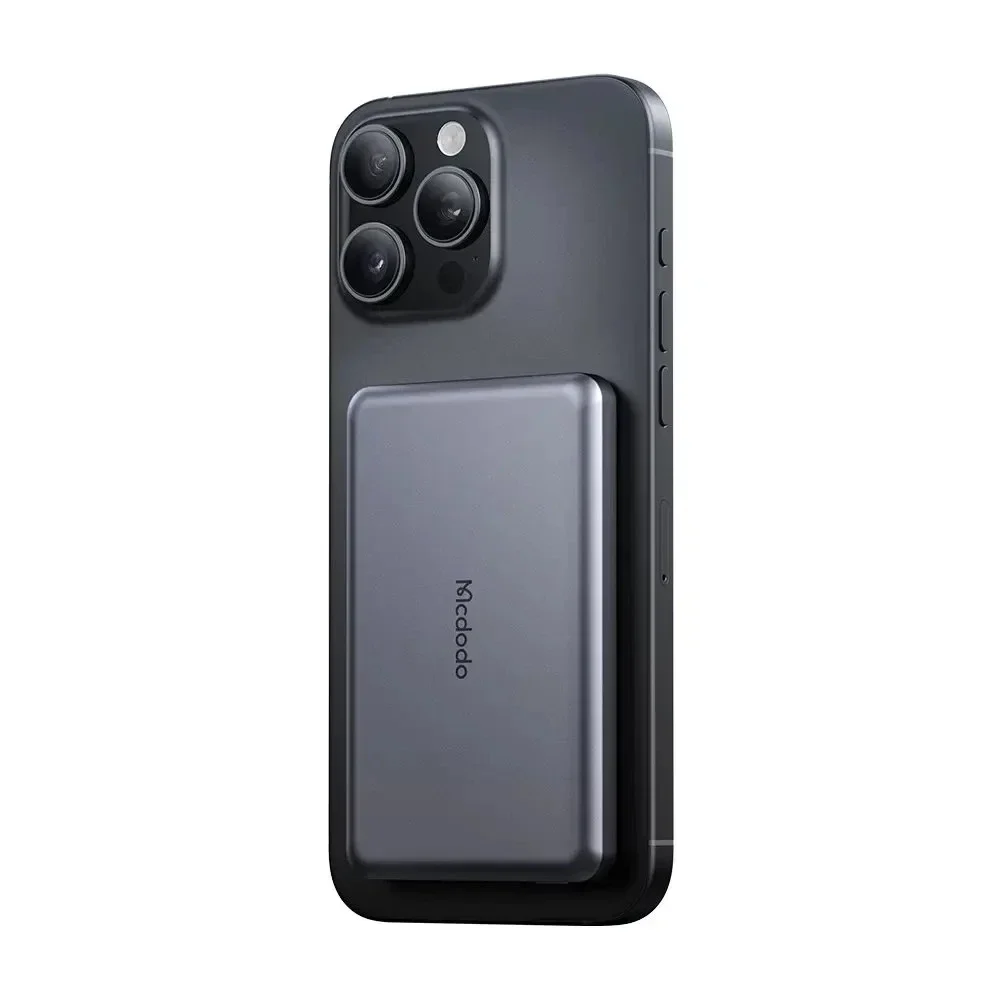 Mcdodo MC-4641 20W 5000mAh Metal Ultra İnce Manyetik Kablosuz Powerbank Siyah