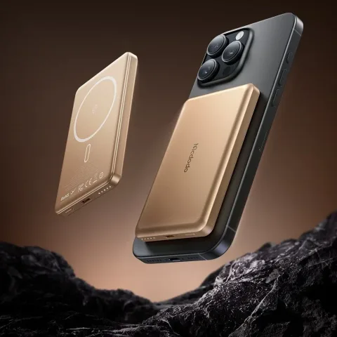Mcdodo MC-4642 5000mAh 20w Metal Ultra İnce Manyetik Kablosuz Powerbank-Titanyum