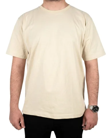 Premium Bisiklet Yaka Tişört — Krem / S