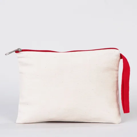 Renkli Fermuarlı Clutch 21×15 cm — Kırmızı