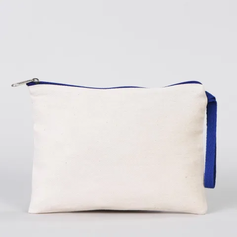 Renkli Fermuarlı Clutch 21×15 cm — Saks Mavi