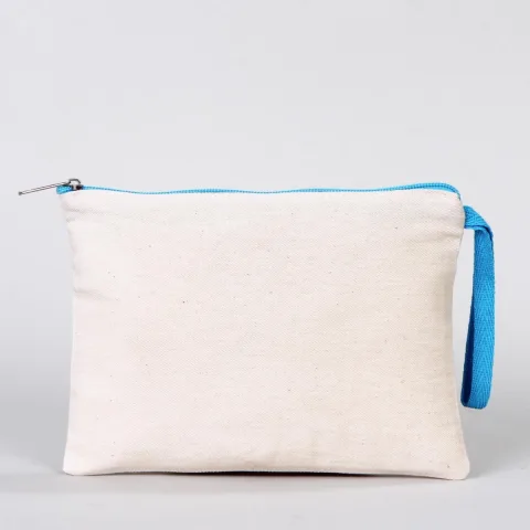 Renkli Fermuarlı Clutch 21×15 cm — Turkuaz