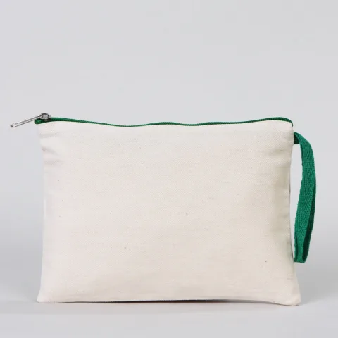 Renkli Fermuarlı Clutch 21×15 cm — Yeşil