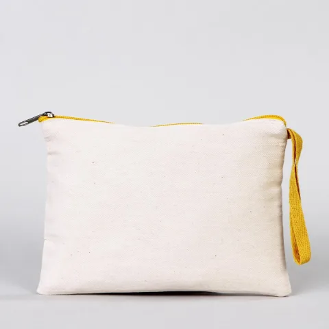Renkli Fermuarlı Clutch 21×15 cm — Sarı