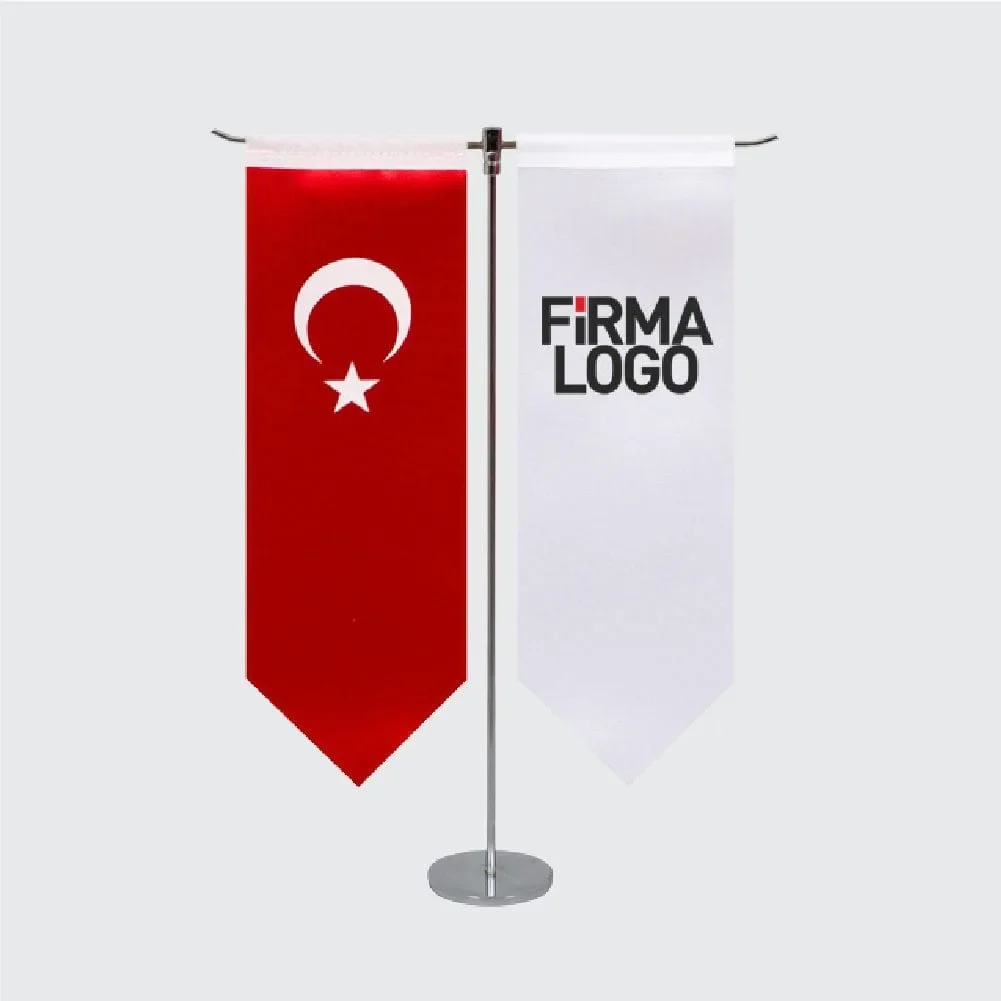 T Direkli Üçgen Kesim Masa Bayrağı - T Direk Masa Bayrağı, T Direk Masa Bayrakları · Bayrak & Flama