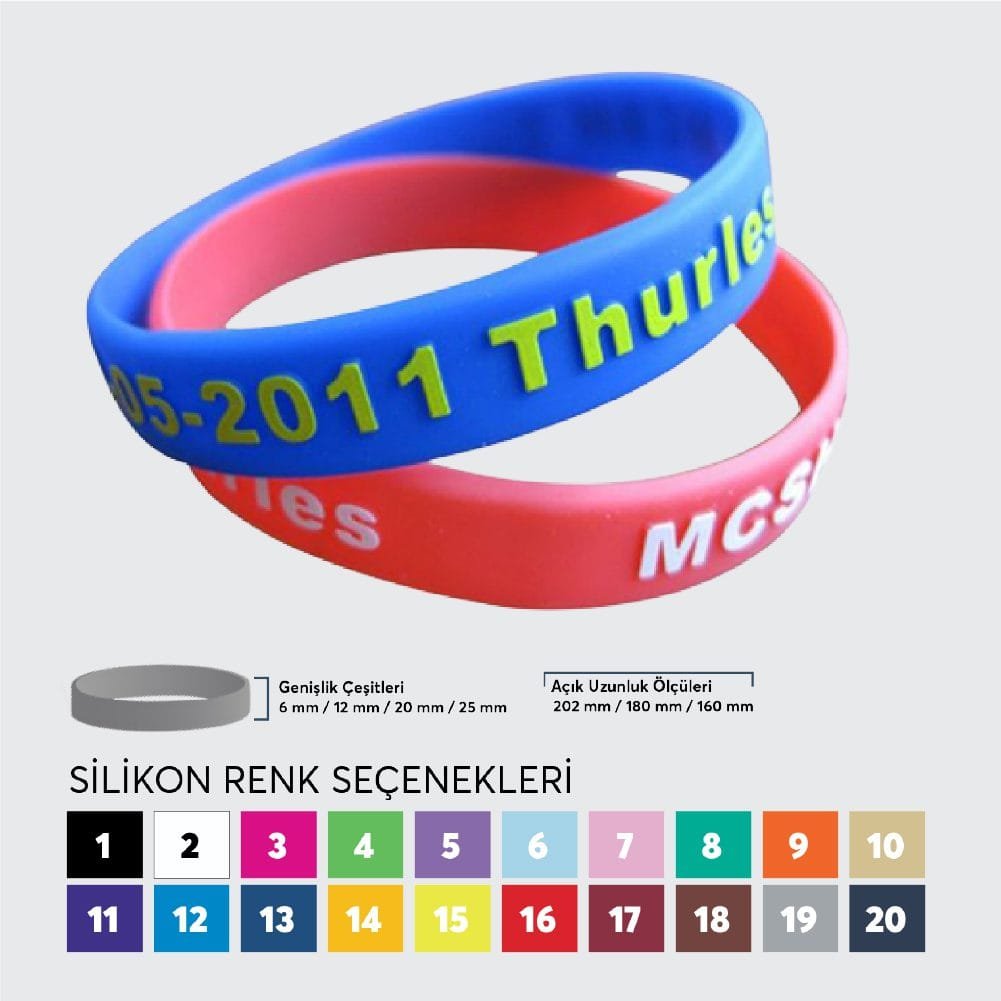 Kabartma Boyalı Silikon Bilekliklerimizle tarzınızı yansıtın! Yüksek kaliteli malzemelerden üretilen silikon bileklikler, dayanıklı ve şık tasarımlarıyla dikkat çeker. Birbirinden farklı renk ve desen seçenekleriyle her zevke hitap eden ürünlerimizi keşfedin. Ayrıcalıklı fırsatlarla şimdi sipariş verin ve tarzınızı tamamlayın. Kendi stilinizi yaratın!