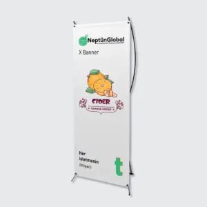 X Banner ürünlerimiz, dayanıklı yapıları ve şık tasarımları ile öne çıkıyor. Organizasyonlarınızda profesyonel bir sunum yapmak için ideal çözümler sunuyoruz. Kaliteli baskı ve kolay kurulum özellikleriyle dikkat çeken X Banner'lar, marka bilinirliğinizi artırmanıza yardımcı olur.