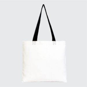 0 Pamuk Gabardin Siyah Kulplu Ham Renk Bez Çanta - 35x40 cm (4)