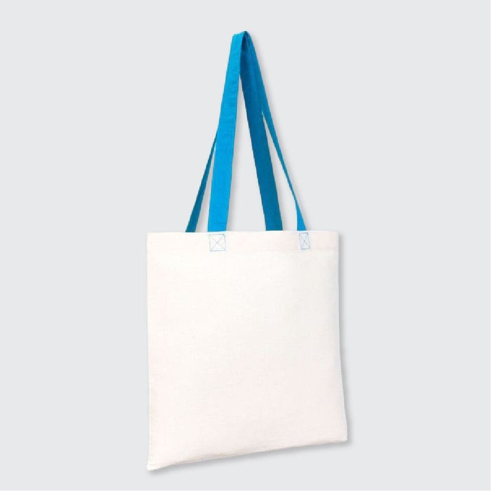 0 Pamuk Gabardin Turkuaz Kulplu Ham Renk Bez Çanta - 40x35 cm (11)