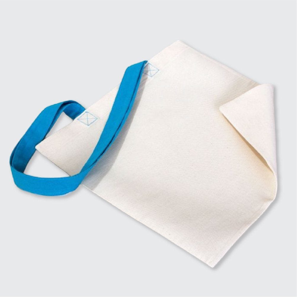 0 Pamuk Gabardin Turkuaz Kulplu Ham Renk Bez Çanta - 40x35 cm (12)