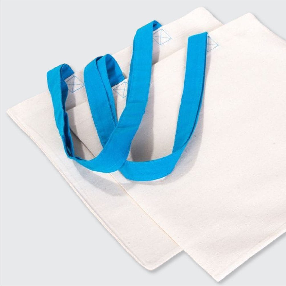 0 Pamuk Gabardin Turkuaz Kulplu Ham Renk Bez Çanta - 40x35 cm (13)