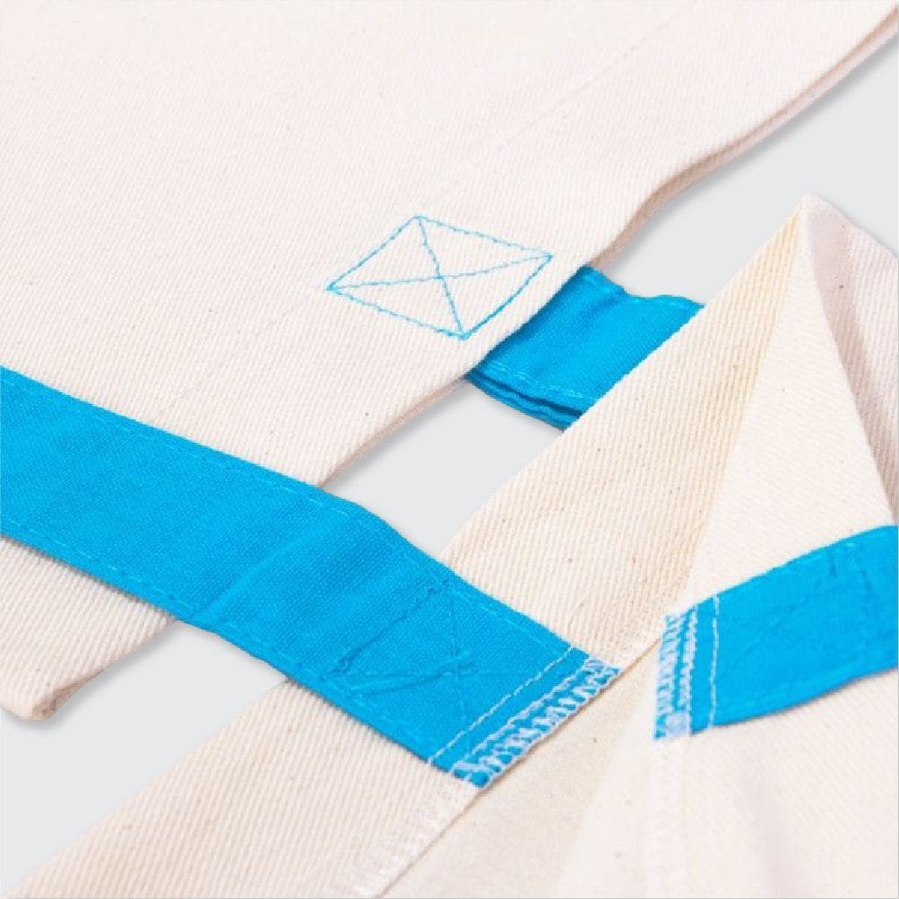 0 Pamuk Gabardin Turkuaz Kulplu Ham Renk Bez Çanta - 40x35 cm (14)