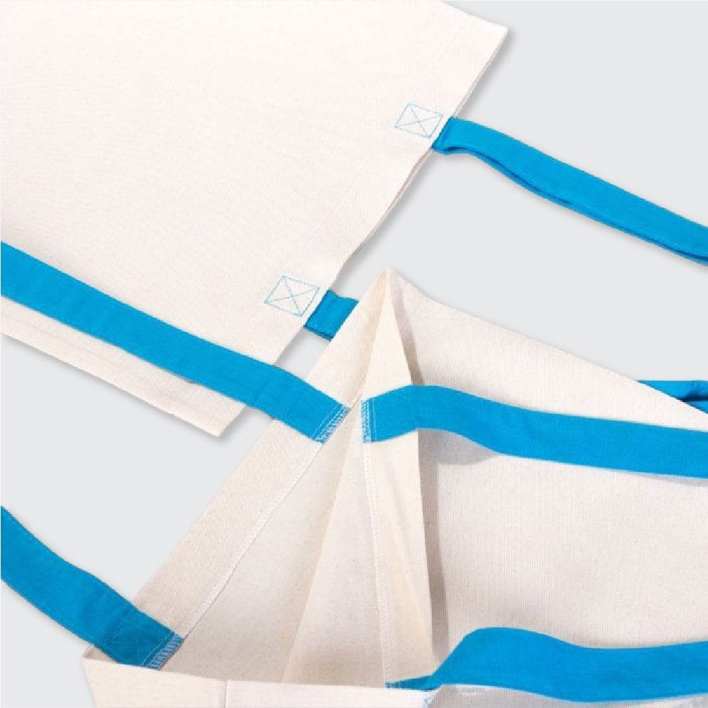 0 Pamuk Gabardin Turkuaz Kulplu Ham Renk Bez Çanta - 40x35 cm (15)