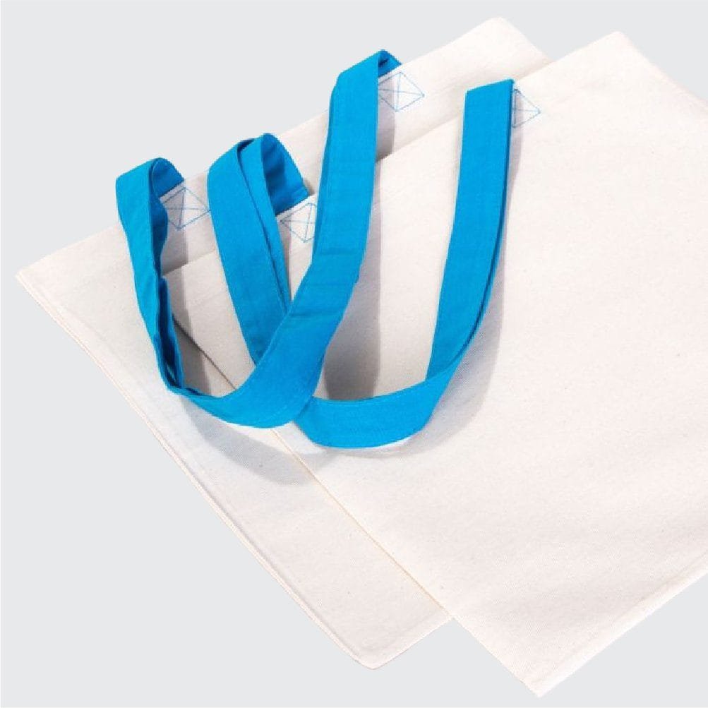 0 Pamuk Gabardin Turkuaz Kulplu Ham Renk Bez Çanta - 40x35 cm (8)