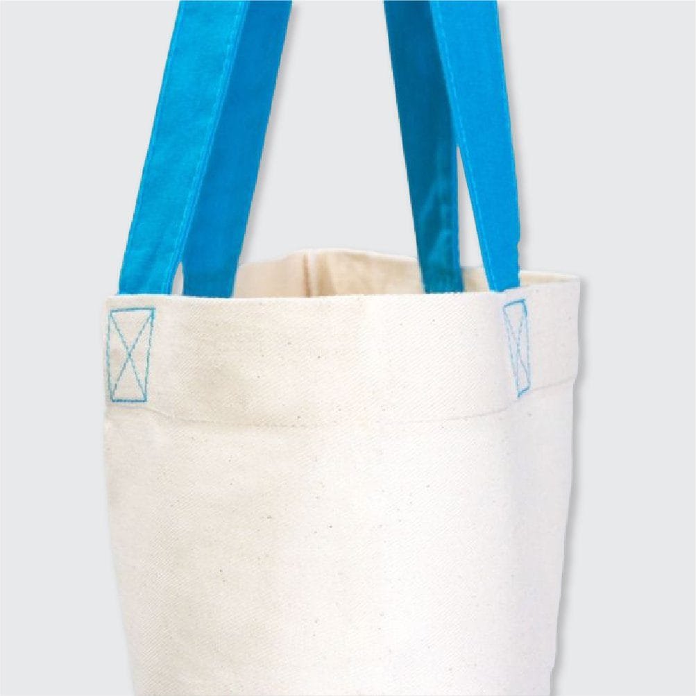 0 Pamuk Gabardin Turkuaz Kulplu Ham Renk Bez Çanta - 40x35 cm (9)