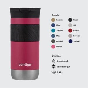 Promosyon Contigo Byron Pro Snapseal Termos Bardak 470ML - 4 Renk (8)