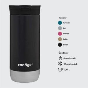 Promosyon Contigo Huron Pro Snapseal Termos Bardak 470ML - 5 Renk (1)